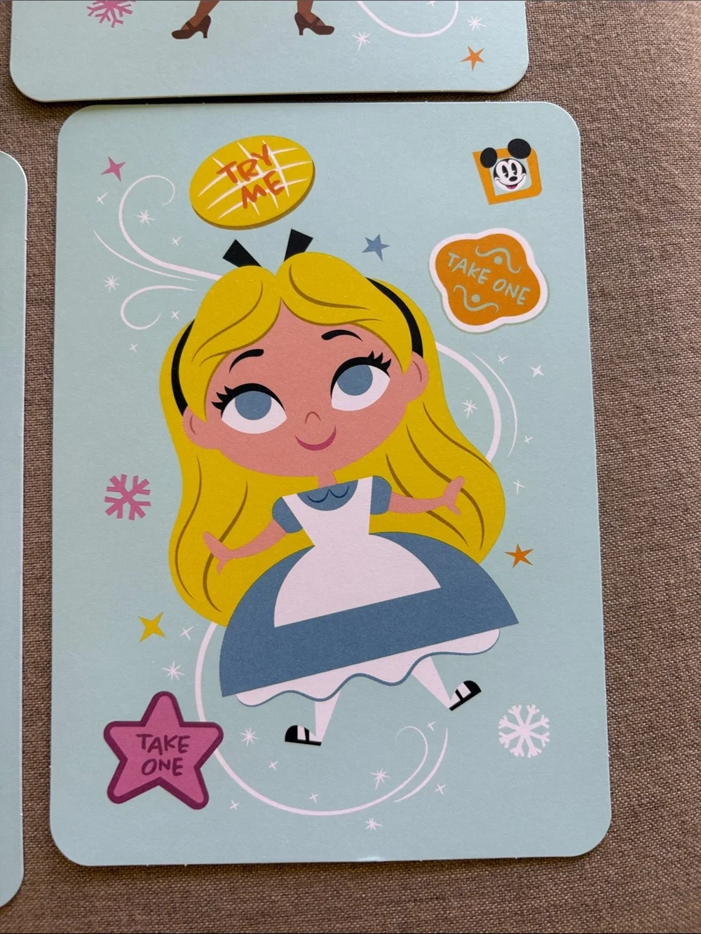 Set of Disney postcard suitable for framing with recipes on the back